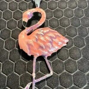 Flamingo Pink Necklace Made of .925 Silver